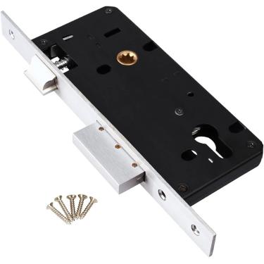 Imagem de Fechadura De Banheiro Mortice 35mm/25mm/45mm, Aço Inoxidável, Fechadura Com Chave, Estilo Contemporâneo, Desbloqueio De Chave, Acabamento Polido, Retangular, Pacote Com 3, Para Banheiro E C