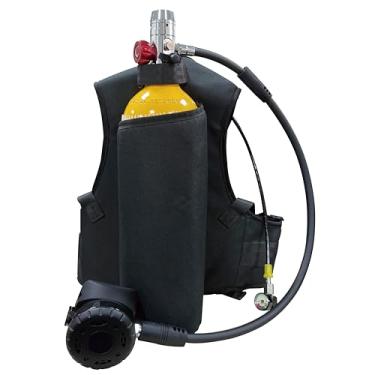 Imagem de YIYADECO Kit de tanque de mergulho 2L, mini tanque de mergulho com mochila e regulador, tempo de mergulho de 25 a 30 minutos, conjunto de mergulho portátil, kit de cilindro de mergulho reutilizável