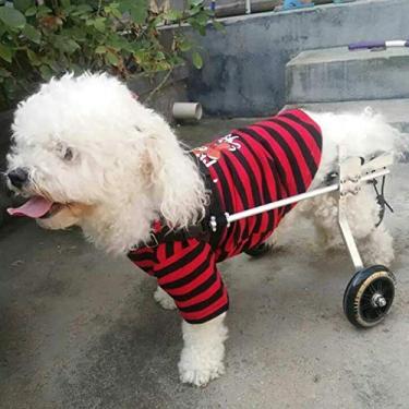 Imagem de Cadeira de rodas para cães de estimação Cadeira de rodas para cães Mobilidade Suporte para cães Cadeira de rodas para pernas traseiras ajustável 2 rodas reabilitação da perna traseira (pequena)