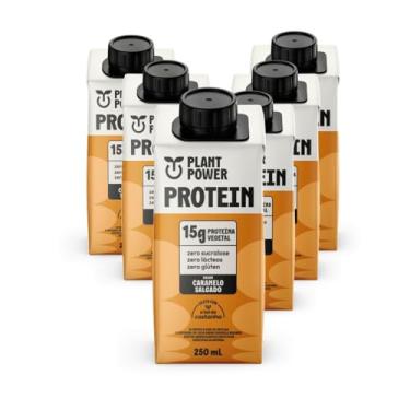 Imagem de Plant Power Shake Proteico Vegetal, Caramelo Salgado, 6 Unidades x 250ml, 15g Proteína, Zero Glúten e Lactose