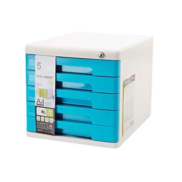 Imagem de Organizador de gaveta de plástico cosmético para mesa, organizador de gavetas, caixa A4 para escritório (tamanho de 5 camadas: 10,8 cm x 14,1 cm x 10,10 cm)