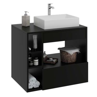 Imagem de Gabinete Armário de Banheiro Paris com Cuba Preto