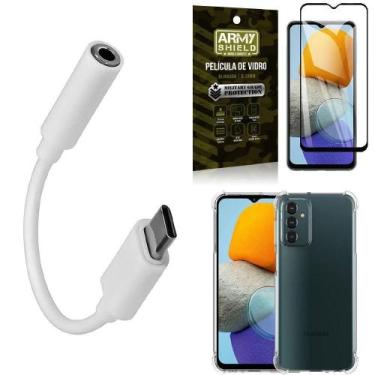 Imagem de Kit Capinha M23 5G + Adaptador Fone Tipo C Para P2 +Película - Armyshi
