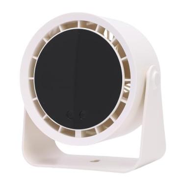 Imagem de Ventilador de mesa pequeno, LED Ecrã Digital Ventilador de mesa silencioso com 100 velocidades, Ventilador de parede recarregável para Casa Escritório Viagens Acampamento (bege)