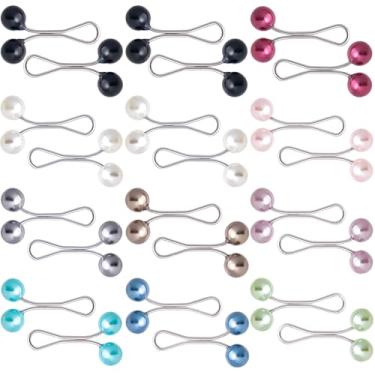 Imagem de SmallCat 24 pinos Hijab para mulheres, clipe de cachecol colorido em forma de U, broche de pérola falsa, alfinetes de segurança para lenço de cabeça, xaile muçulmano hijab