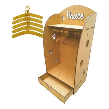 Imagem de Guarda Roupa Pet e Organizador de roupas com 5 Cabides
