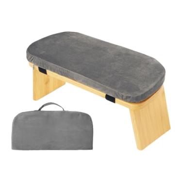 Imagem de Pegciuho Banco de meditação Suporte portátil ergonômico do quadril Fácil de limpar a cadeira de ajoelhamento confortável para o quarto da sala da sala, Cinza