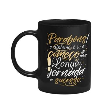 Imagem de JPS INFO, Caneca Formatura - O diploma ? s? o come?o - Preta