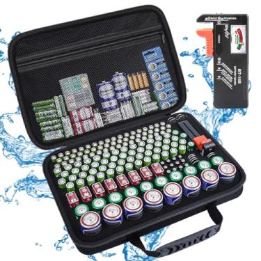 Imagem de Hard Battery Organizer Storage Box, Carrying Case Bag Containers Holder Holds 210+ AA AAA C D 9V 3V Lithium LR44 CR2 CR1632 CR2032 Button Batteries with Battery Tester BT-168 (Case Only)