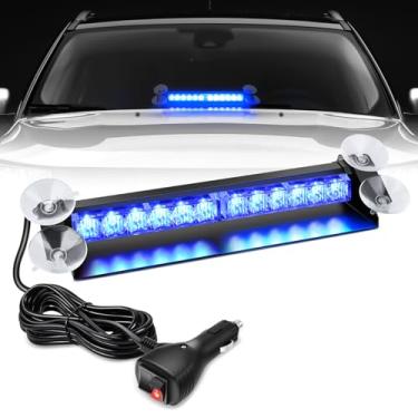 Imagem de Nilight Barra de luz estroboscópica de 12 LEDs azul aviso de emergência perigo de segurança painel dianteiro/traseiro luzes piscando para carros, caminhões, polícia, bombeiro, arado, veículos de