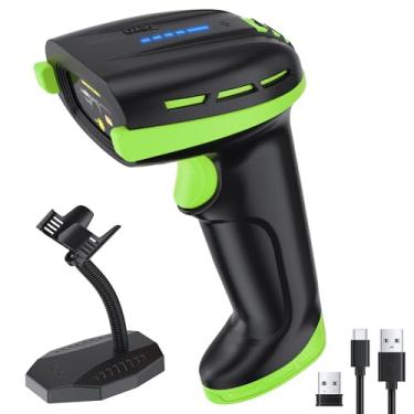 Imagem de Tera Scanner de código de barras profissional com interruptor de energia indicador de nível de bateria 4400 mAh bateria substituível suporte montável na parede 1D 2D QR funciona com Bluetooth 2.4G sem