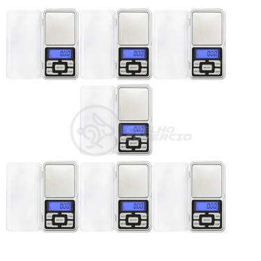 Imagem de Kit 7 Mini Balanças Digitais Alta Precisão 500g prata