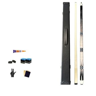 Imagem de Taco de Sinuca Profissional - Taco de Bilhar de Bordo Canadense 1/2 Construção, 147cm (58in) com Cabeça de 13mm, Design Exclusivo e Luxuoso (A Tacos de bilhar e acessórios+ barril box, 13mm)