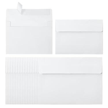 Imagem de PATIKIL Pacote com 60 envelopes A2, envelopes brancos autovedantes para cartões postais de casamento, fotos, anúncios, correspondências, tamanho 10 x 14 cm