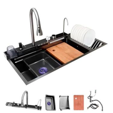 Imagem de Cuba Gourmet Inteligente Cascata Multifuncional Pia Cozinha Zenith Com