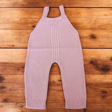 Imagem de Jardineira Tricô Ponto de Arroz Macacão De Passeio e Maternidade 01 Pç