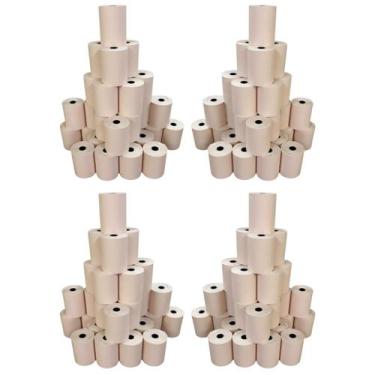 Imagem de Bobina Térmica 57mm x 15m Branca 48g  Kit 112 Rolos para Maquininha de