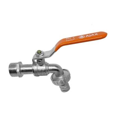 Imagem de Torneira Esfera Metálica Alavanca 1/2" com Adaptador 3/4" - Ajax
