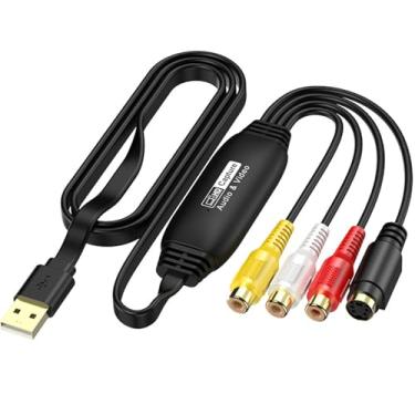 Imagem de LIRAMARK Placa De Captura Vídeo Usb 1080P, Rca Para Dispositivo, Conversor Vhs Digital Vcr Hi8 Dvd Mini Dv Pc, Tv E Laptop, Compatível Com Pal/Ntsc Windows 7/8/10 Mac Vista