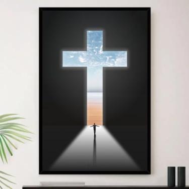 Imagem de Genérico, Quadro Gospel Cruz Entrada Do Céu Decorativo A3 35x45cm