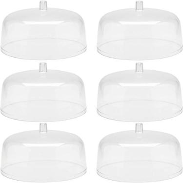 Imagem de Kit 6 Cúpulas para Prato De Bolo Tampa Acrílico Cúpula 30cm Natural Bo