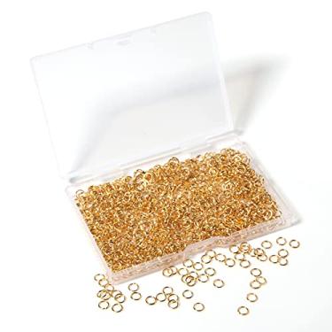 Imagem de Chuyau 1000 Peças De Argolas Abertas 5 Mm Banhadas A Ouro Para Fabricação Joias, Argola Única, Brincos Artesanais Em Massa, Colar, Pulseira, Pingente, Gargantilha E Chaveiro (Ouro, Mm)
