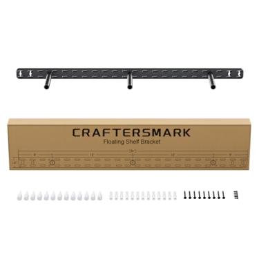 Imagem de Craftersmark 1 peça de suporte de prateleira flutuante resistente, suporte de prateleira oculto, suporte de prateleira flutuante invisível sem gabarito (86 x 10 x 3,8 cm sem ferramentas)