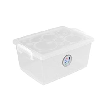 Imagem de Ordene - Mini Caixa Organizadora de 650ml com Travas, Cor Cristal, Linha Bel, Ordene