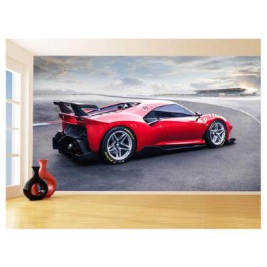 Imagem de Papel De Parede 3D Carro Ferrari Vermelha Pista 3,5M Car135 - Você Dec