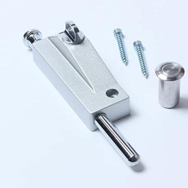 Imagem de Unifizz Trava de porta giratória, trava de parafuso deslizante de segurança, trava de mola, adequada para portas automáticas de madeira de alumínio, prata com torção manual, 2 peças