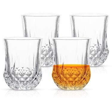 Imagem de QUAFFER Mini copo (conjunto de 4) – Copos clássicos de uísque vodka tequila xerez brandy cordial mini snifters - Perfeito para festas, bares, eventos, bar em casa