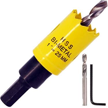 Imagem de Serra de orifício Koopi de 2,5 cm com arbor, cortador de orifício bimetálico para fácil perfuração de madeira, plástico, compensado, drywall, metal fino - 25 mm de diâmetro