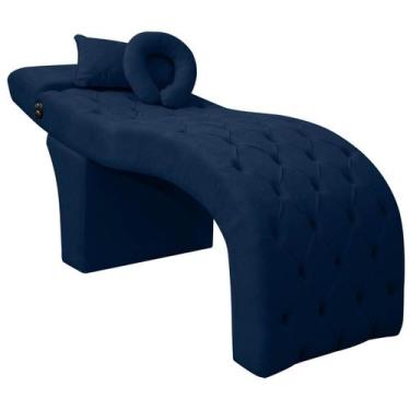 Imagem de Maca Lash Designer Cilios Luxo Estofada com Massagem Bouclê Azul Marin