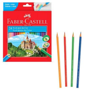 Imagem de Lápis De Cor 24 Cores Faber Castell Para Colorir Na Escola