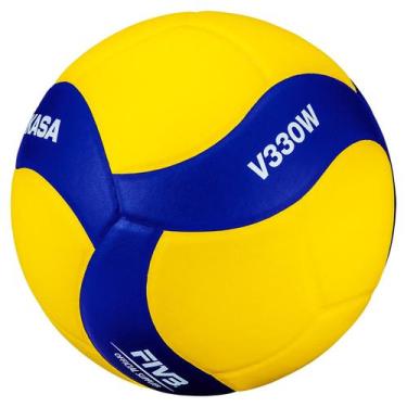 Imagem de Bola De Voleibol V330w Padrão Fivb Mikasa Cor Amarelo E Azul