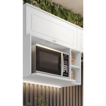 Imagem de Armário Aéreo 80cm com Nicho para Microondas 1 Porta Basculante Americ