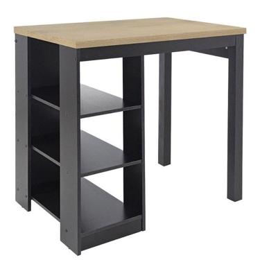 Imagem de Bancada Ilha Cozinha 3 Prateleiras 90x60 cm CD1022 Dtall Preto