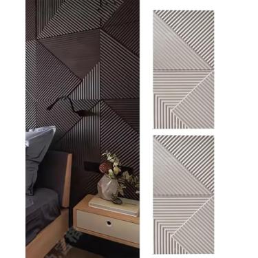 Imagem de Papel de Parede 3D Painéis de Parede Texturizados 3D para Cozinha E Banheiro, Painéis Abstratos para Decoração de Parede, Sala de Jogos, Plano de Fundo para TV E Sala de Estar(Light Gray,2pcs)