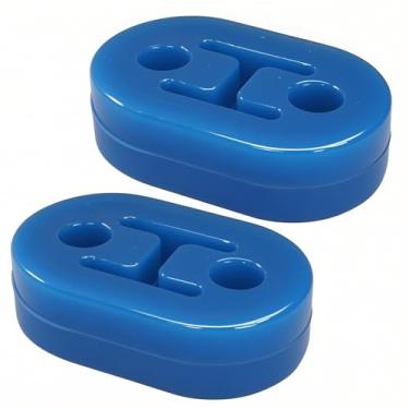 Imagem de Kemcatui 2 peças de cabide de escapamento de borracha, suporte de bucha de escape isolador silenciador para carro Jeep Truck (azul)