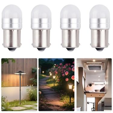 Imagem de Cheopha Lâmpadas Led 1141 1156 Ba15S 2W, Branco Quente 2700K, Base De Baioneta Contato Único, Baixa Tensão Para Paisagismo, Resistente A Intempéries Iluminação E Trailer, Pacote Com 4