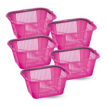 Imagem de Kit Com 5 Cestinhos Para Prendedor De Roupas De Varal - Plásticos Sant