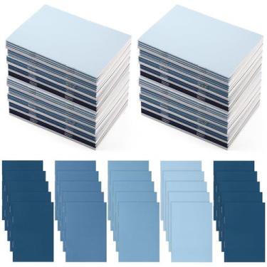 Imagem de Notebooks Eaasty Mini Pocket Notebooks 8,5 x 12,5 cm 50 unidades azuis