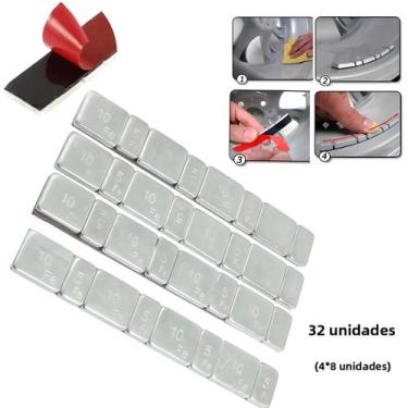 Imagem de 32pcs Kit De Balanceador De Roda Ferramentas De Peso De Equilíbrio De 