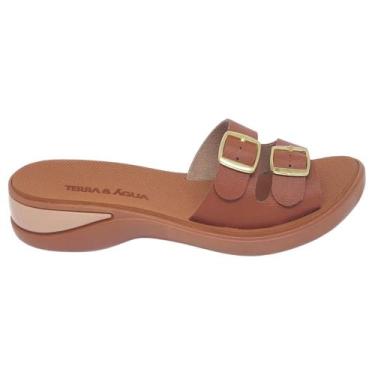 Imagem de Sandalia Tamanco Feminino Salto Anabela Terra&Agua Fivela 486601, Cara