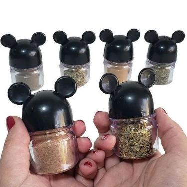 Imagem de Kit 6 Potes De Temperos Preto - Mickey e Minnie Presentes