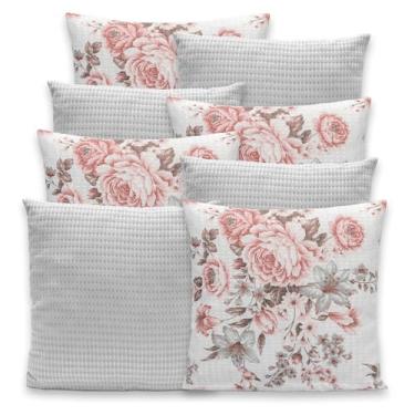 Imagem de Kit 8 Capas de Almofadas 40x40 Piquet Favinho C/Zíper (ROSEIRA CINZA)