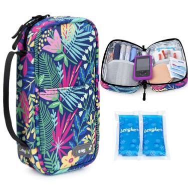 Imagem de YOUSHARES Estojo Térmico Para Viagem Insulina - Bolsa De Remédios E Suprimentos Diabetes, Com 2 Bolsas Gelo Em Gel Aprovadas Pela Tsa (Floresta Tropical)