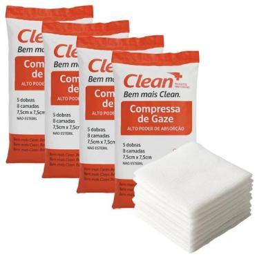 Imagem de Kit 4 Pacotes Gaze Não Estéril 13 Fios 240g para Curativo  1200 Unid -