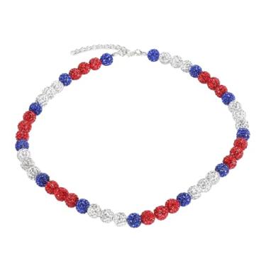 Imagem de Colar de beisebol shinestone unissex baseballler inspirado colar colorido de miçangas para os amantes dos jogadores de beisebol (50cm)