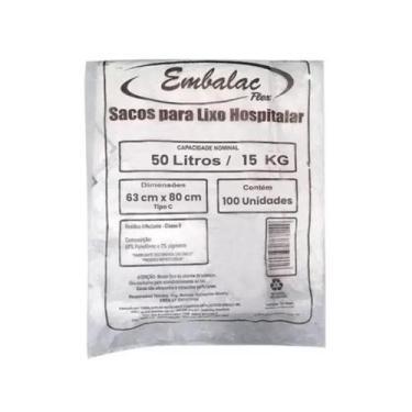 Imagem de Sacos Infectantes P/ Lixo Hospitalar 50l C/ 100 Embalac Flex